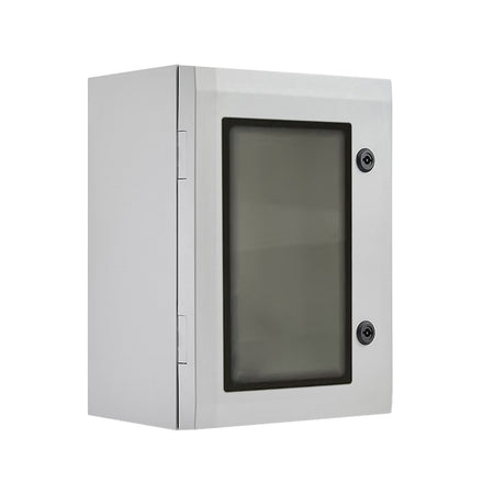 ARCA Series Polycarbonate Enclosure 400H x 300W x 210D IP65 Grey | ARCA-403021. Window & Mounting Plate Included. — FIBOX