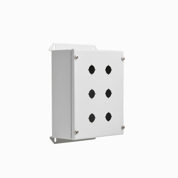 Pushbutton Enclosure 6 Hole, Grey