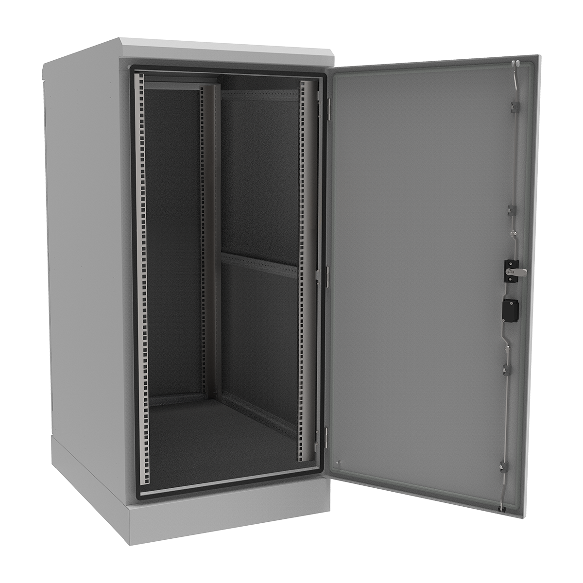 19" HD Data Rack 16RU x 800D IP66 Grey With Heavy Duty Data Rails — IP Enclosures