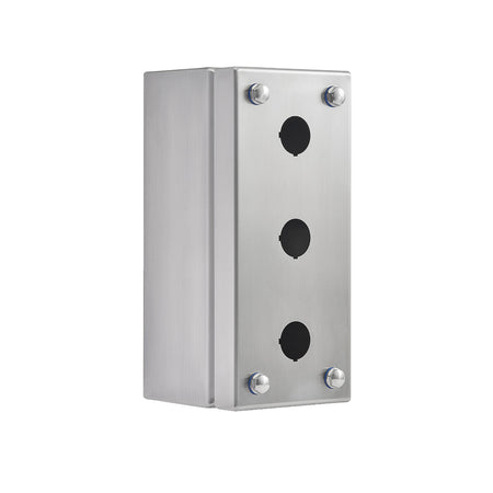 Pushbutton Enclosure 316 Stainless Steel, 3 Holes — IP Enclosures