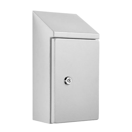 Sloping Roof Electrical Enclosure 400H x 300W x 200D IP66 Grey — IP Enclosures