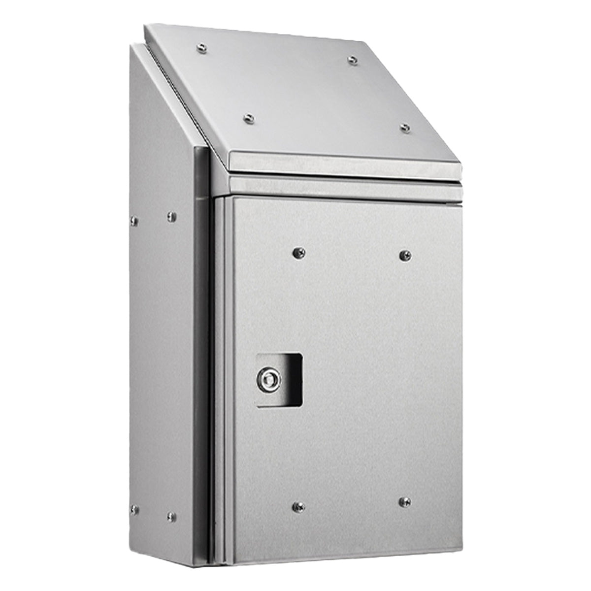 316 Stainless Steel Sloping Roof Electrical Enclosure 600H x 600W x 300D IP66, Heavy Duty — IP Enclosures