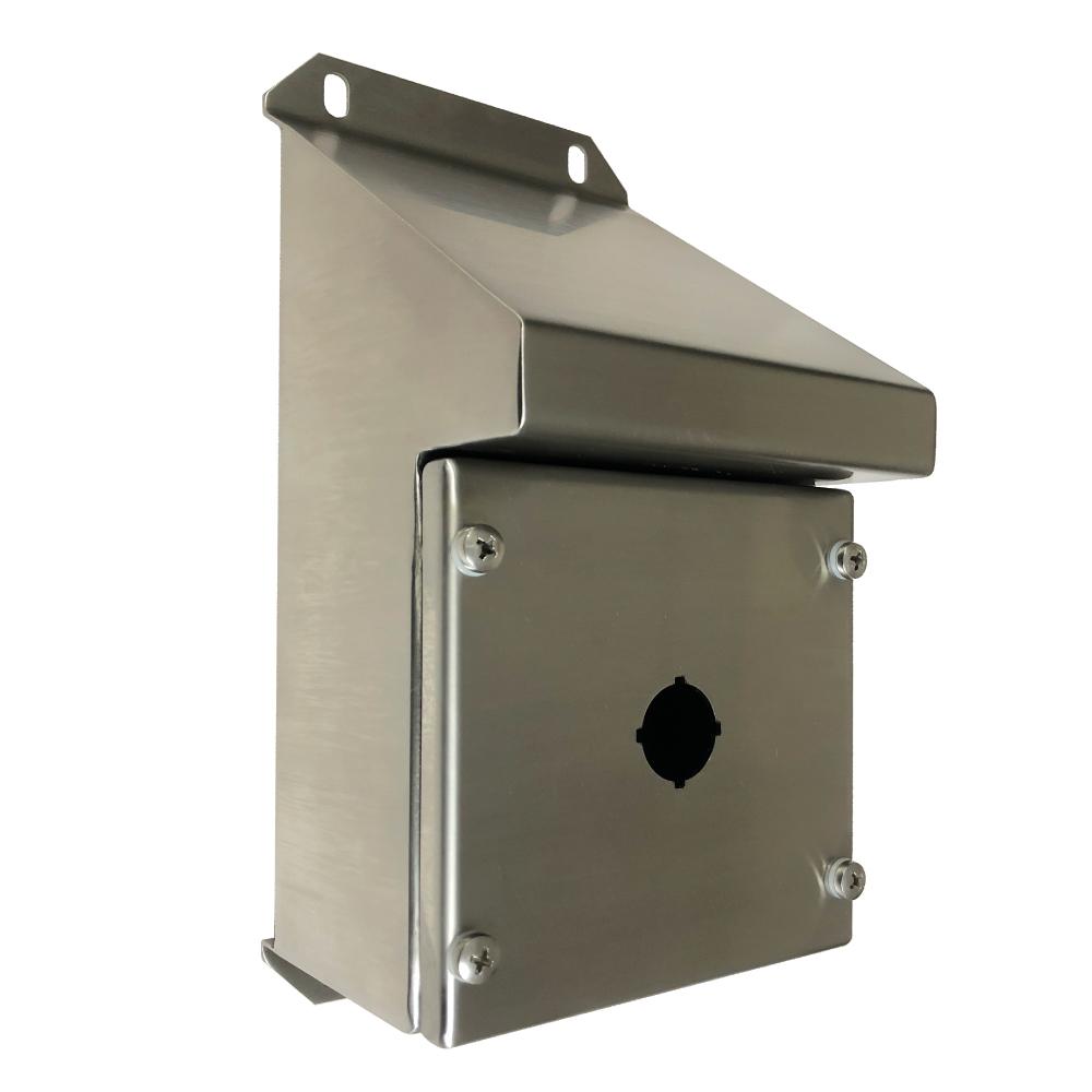 316 Stainless Steel Sloping Roof Pushbutton Enclosure 1 Hole IP66 — IP Enclosures