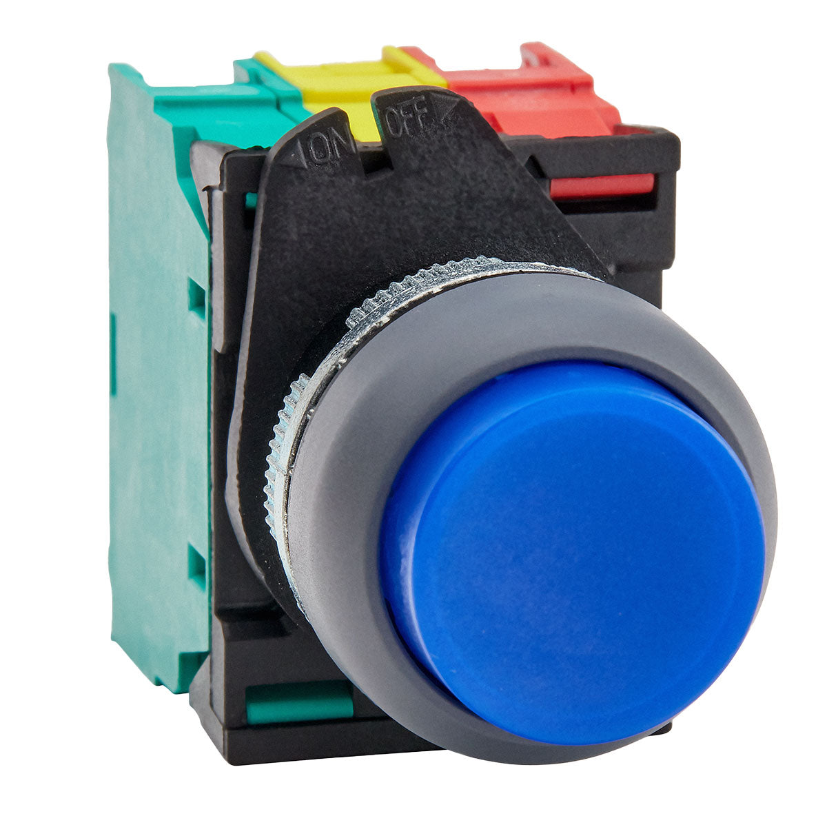 Blue Illuminated Extended Pushbutton 1NO1NC 12VAC/DC — Giovenzana