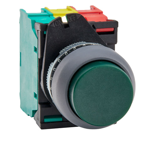 Green Illuminated Extended Pushbutton 1NO1NC 24VAC/DC — Giovenzana