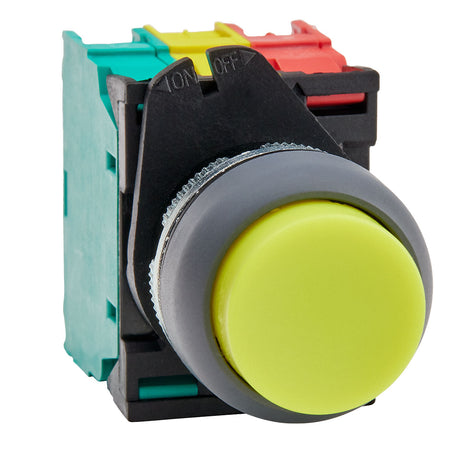 Yellow Illuminated Extended Pushbutton 1NO1NC 24VAC/DC — Giovenzana