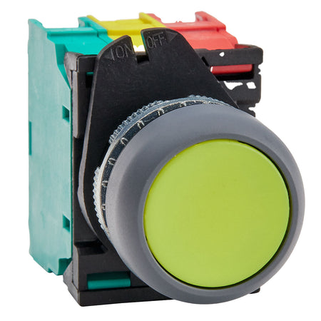 Yellow Illuminated Flush Pushbutton 1NO1NC 24VAC/DC — Giovenzana