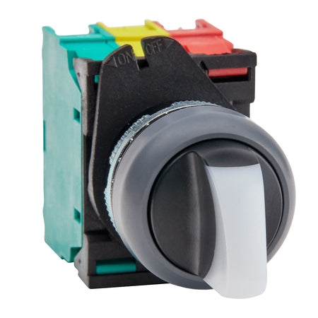 Illuminated Selector Switch 2 Position 90° Maintained 1NO1NC 48VAC/DC — Giovenzana