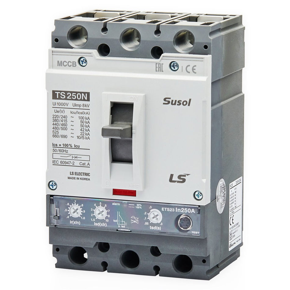 TS250N ATU 200A 3P | LS Susol 50kA MCCB Adjustable Magnetic Trip 160-200A 3 Pole — LS Electric