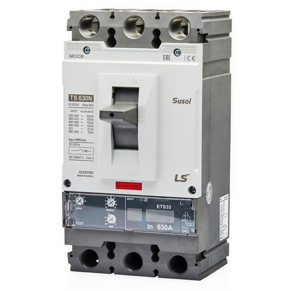 TS630N ETS 630A 3P | LS Susol 65kA MCCB Electronic Adjustable Trip 252-630A 3 Pole — LS Electric