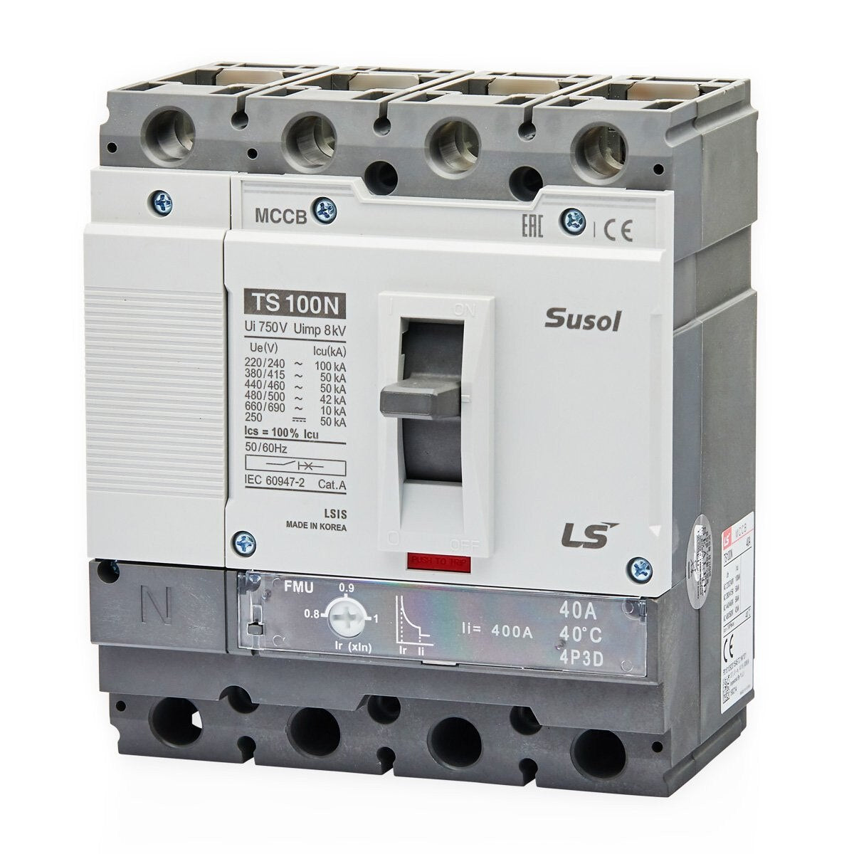 TS630N ETM 630A 3P | LS Susol 65kA MCCB Electronic Adjustable Trip 252-630A 3 Pole — LS Electric