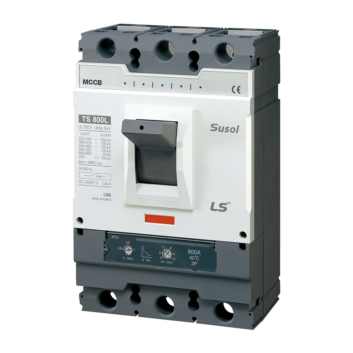 TS800N ATU 800A 3P | LS Susol 65kA MCCB Adjustable Magnetic Trip 640-800A 3 Pole — LS Electric
