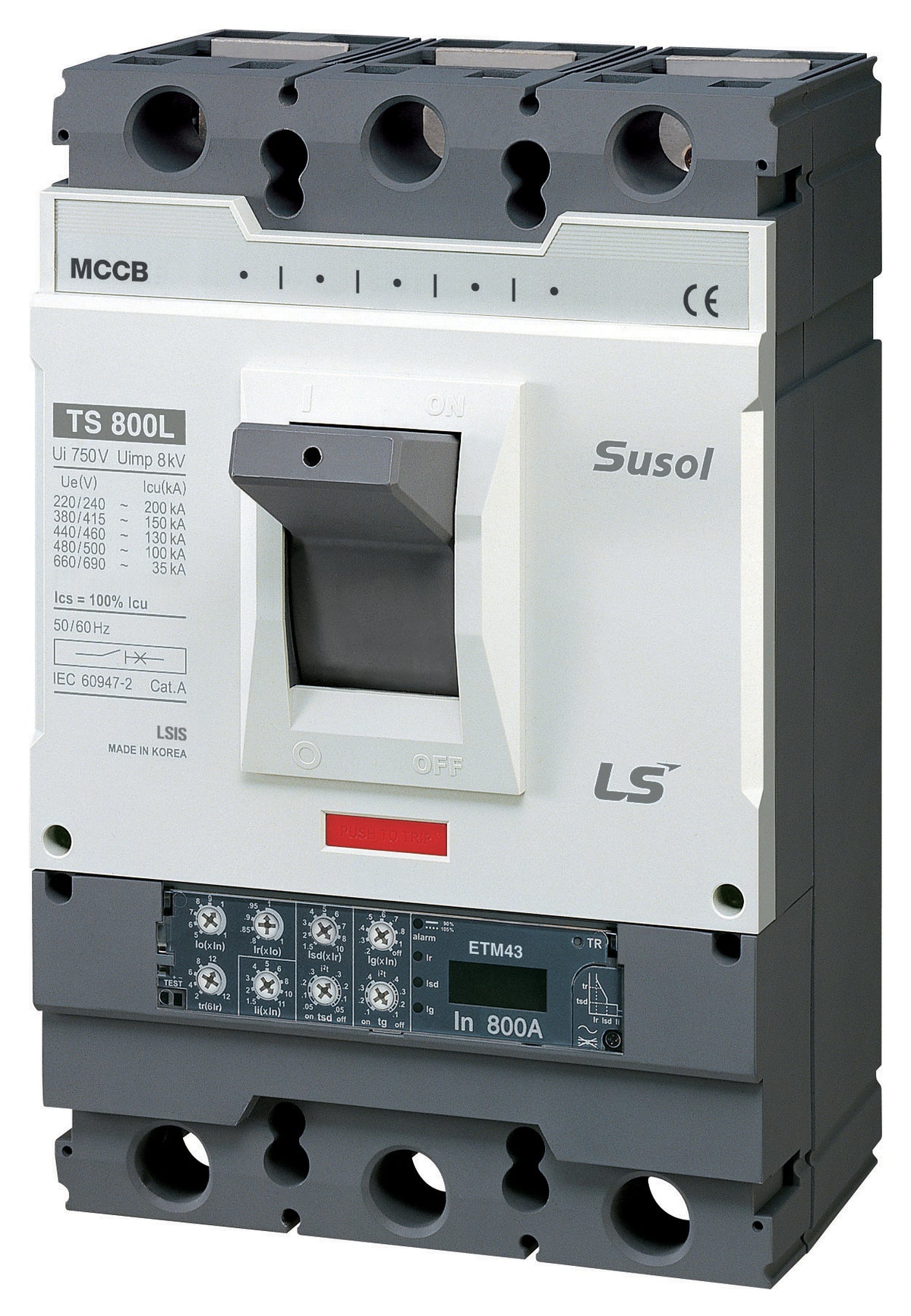 TS800N ETM 800A 3P | LS Susol 65kA MCCB Electronic Adjustable Trip 320-800A 3 Pole — LS Electric