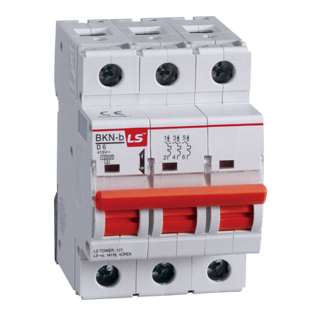 BKN-B 3P D6 | LS Miniature Circuit Breaker 6A 3P 10kA D Curve — LS Electric