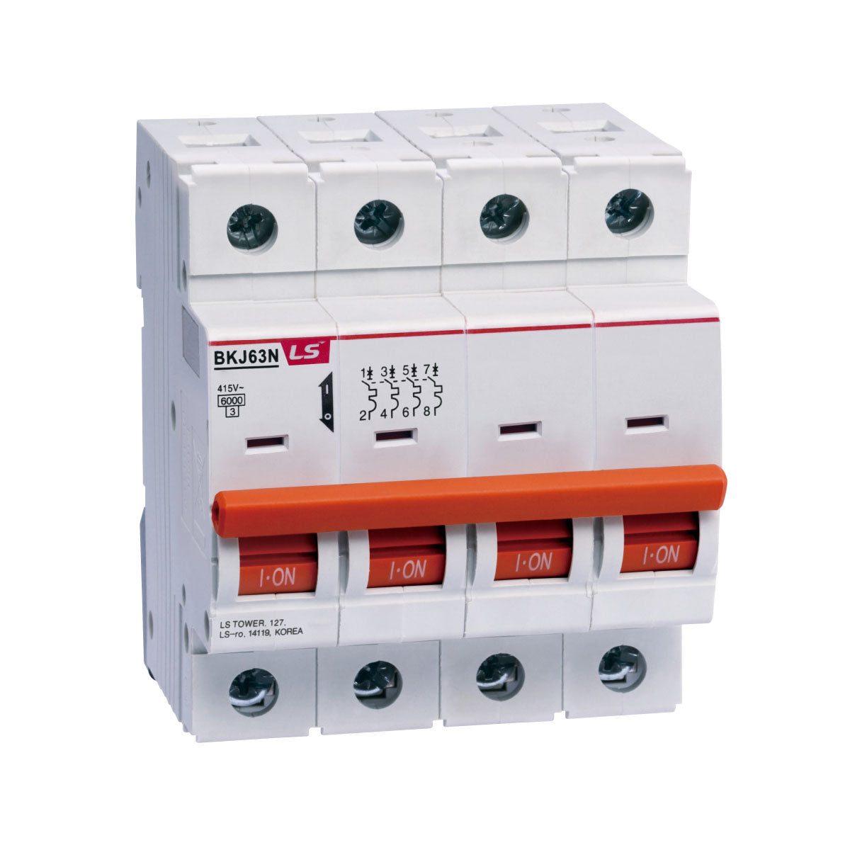 BKJ63N 4P C50 |LS Miniature Circuit Breaker 50A 4P 6kA C Curve — LS Electric