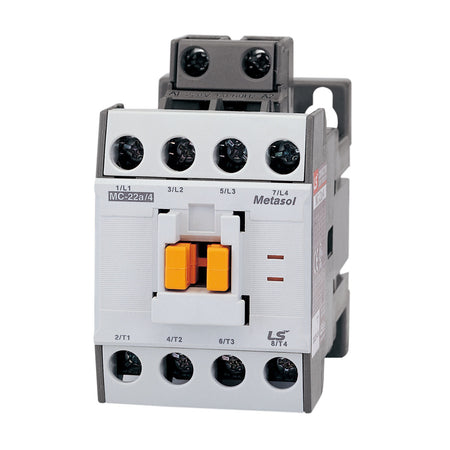 MC-22A/4 AC24V | 11kW 22A 4P Magnetic Contactor 22A(AC3)/45A(AC1), Screw Connection, 1NO/1NC Auxiliary Contacts — LS Electric