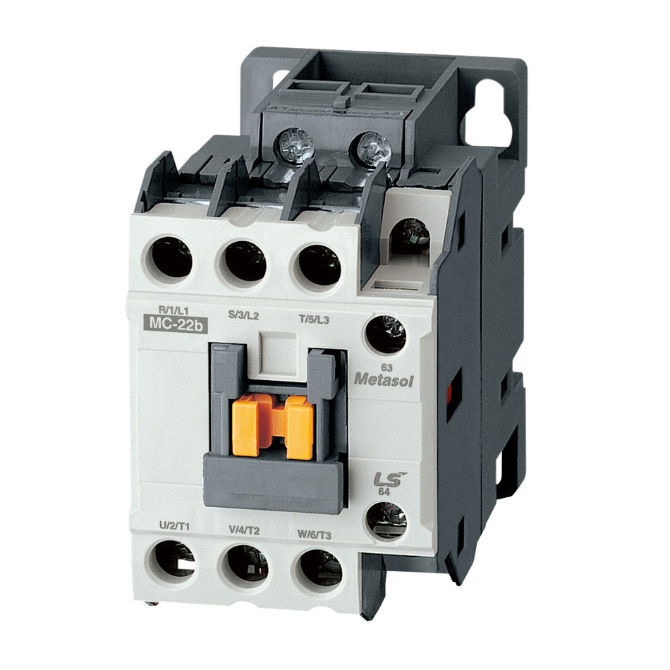 MC-22B DC24V | 11kW 22A 3P Magnetic Contactor 22A(AC3)/45A(AC1), Screw Connection, 1NO/1NC Auxiliary Contacts — LS Electric