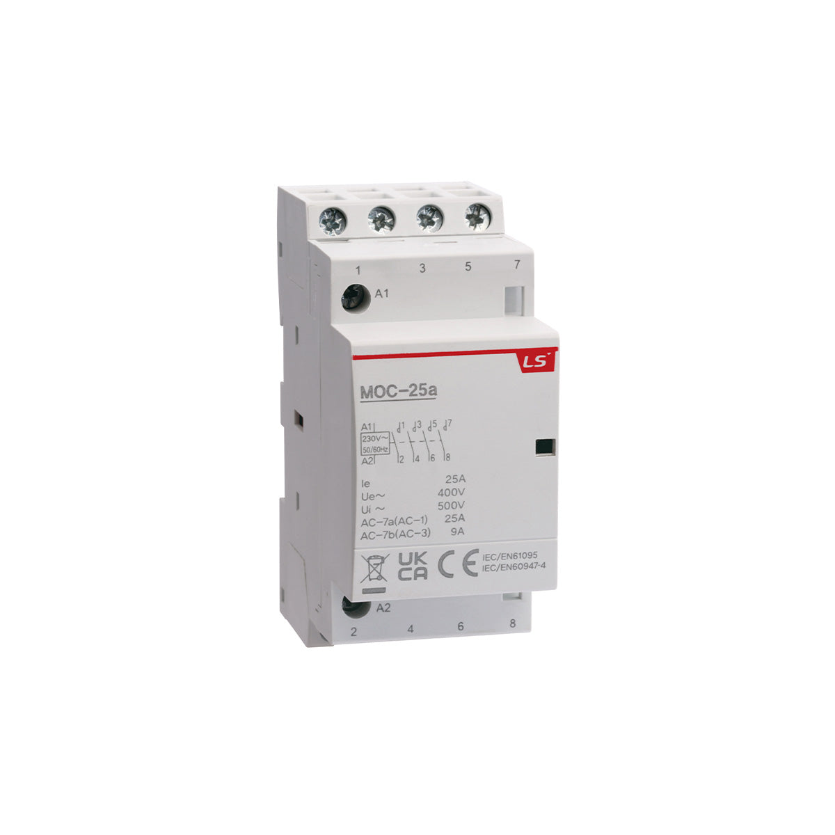 Modular Heating/Lighting Contactor 25A 4NC 230VAC | MOC-25a AC230V 4P 4NC — LS Electric