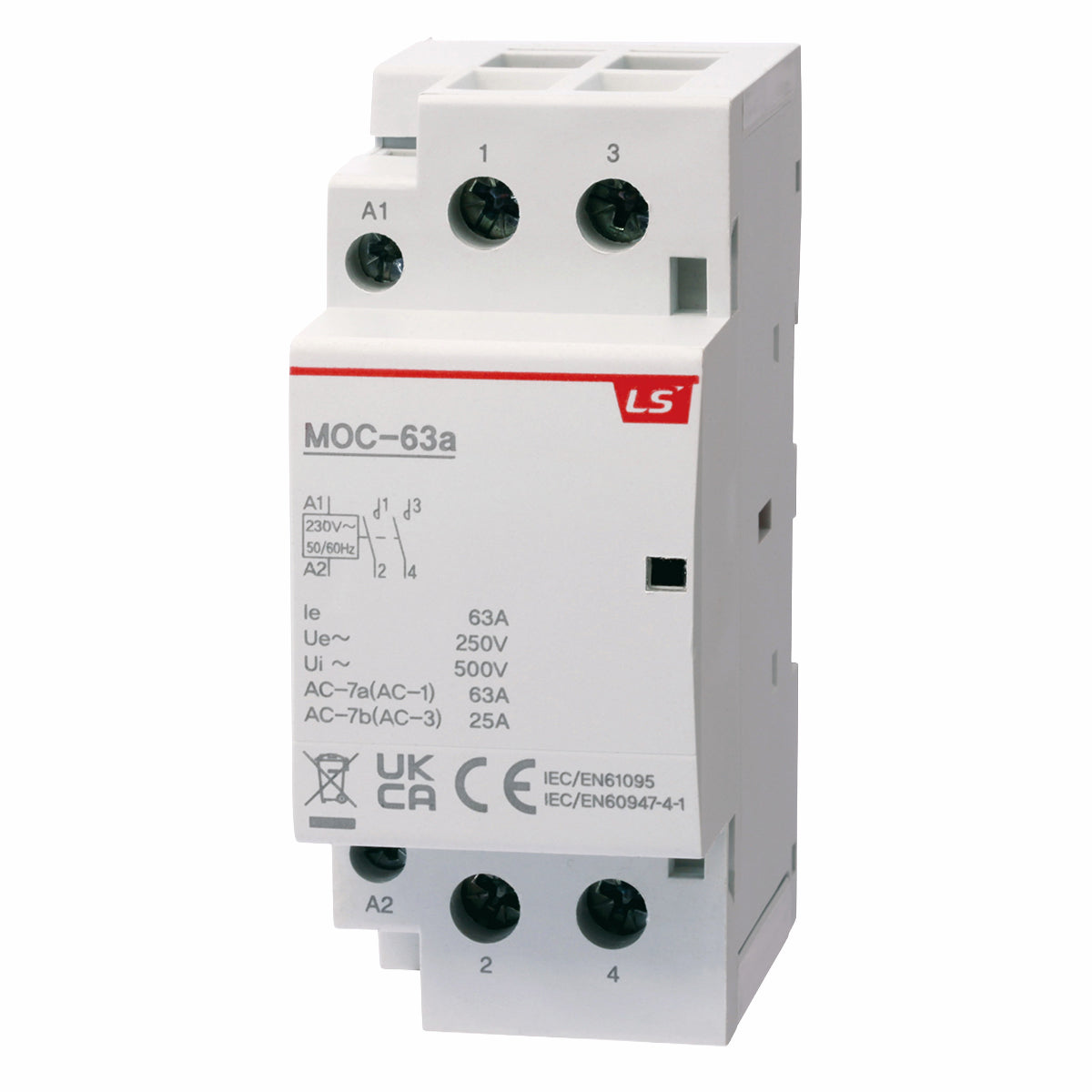 Modular Heating/Lighting Contactor 63A 2NC 24VAC | MOC-63a AC24V 2P 2NC — LS Electric