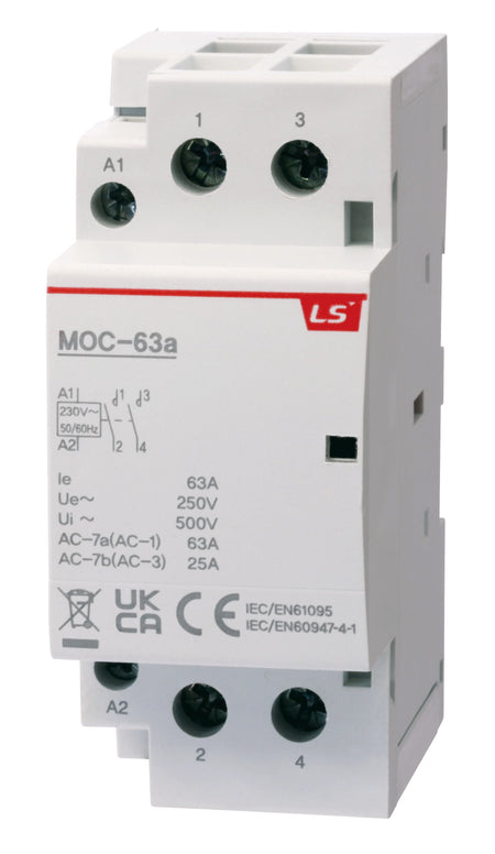 Modular Heating/Lighting Contactor 63A 4NO 230VAC | MOC-63a AC230V 4P 4NO EXP — LS Electric