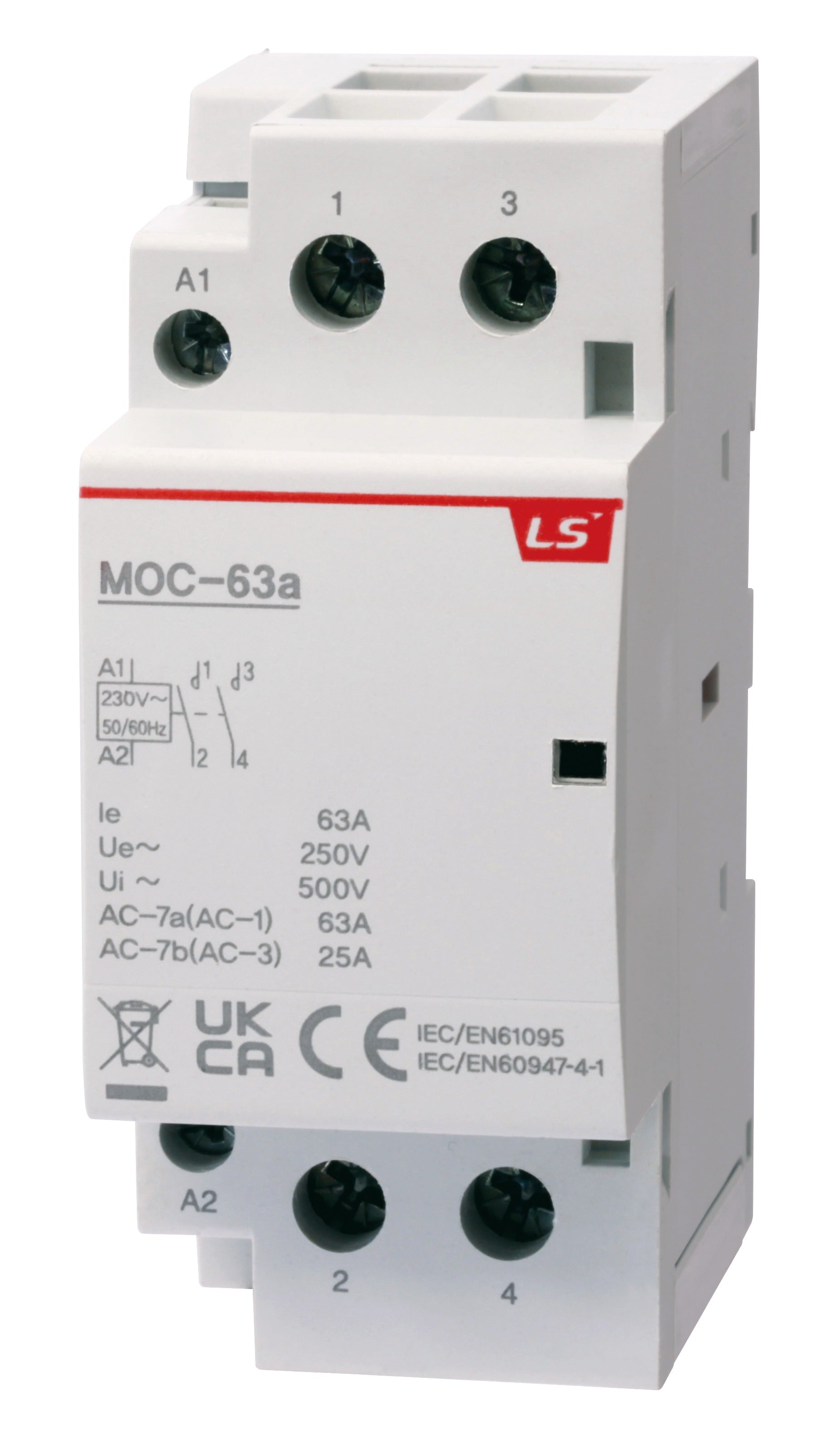 Modular Heating/Lighting Contactor 63A 4NC 230VAC | MOC-63a AC230V 4P 4NC EXP — LS Electric