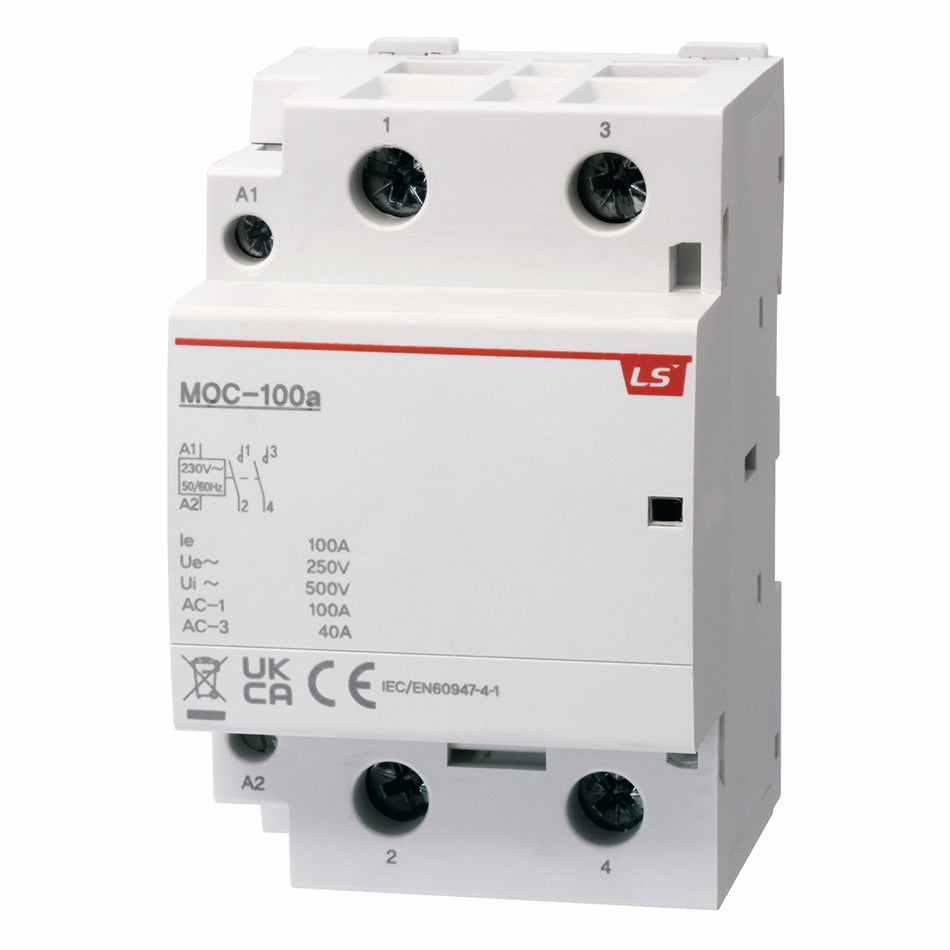 Modular Heating/Lighting Contactor 100A 2NO 230VAC | MOC-100a AC230V 2P 2NO