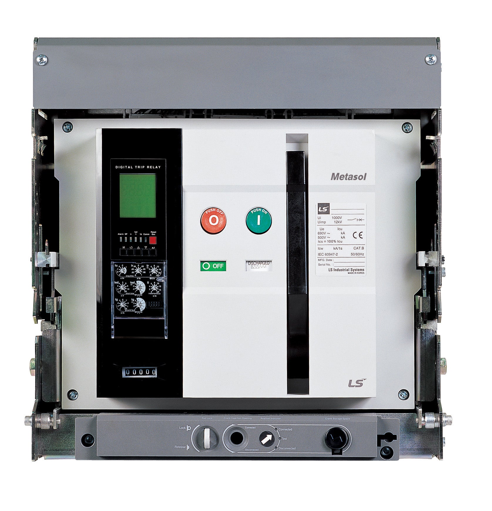 AS-25E3-25A Air Circuit Breaker 2500A 3P Drawout Smart Trip + Cradle — LS Electric
