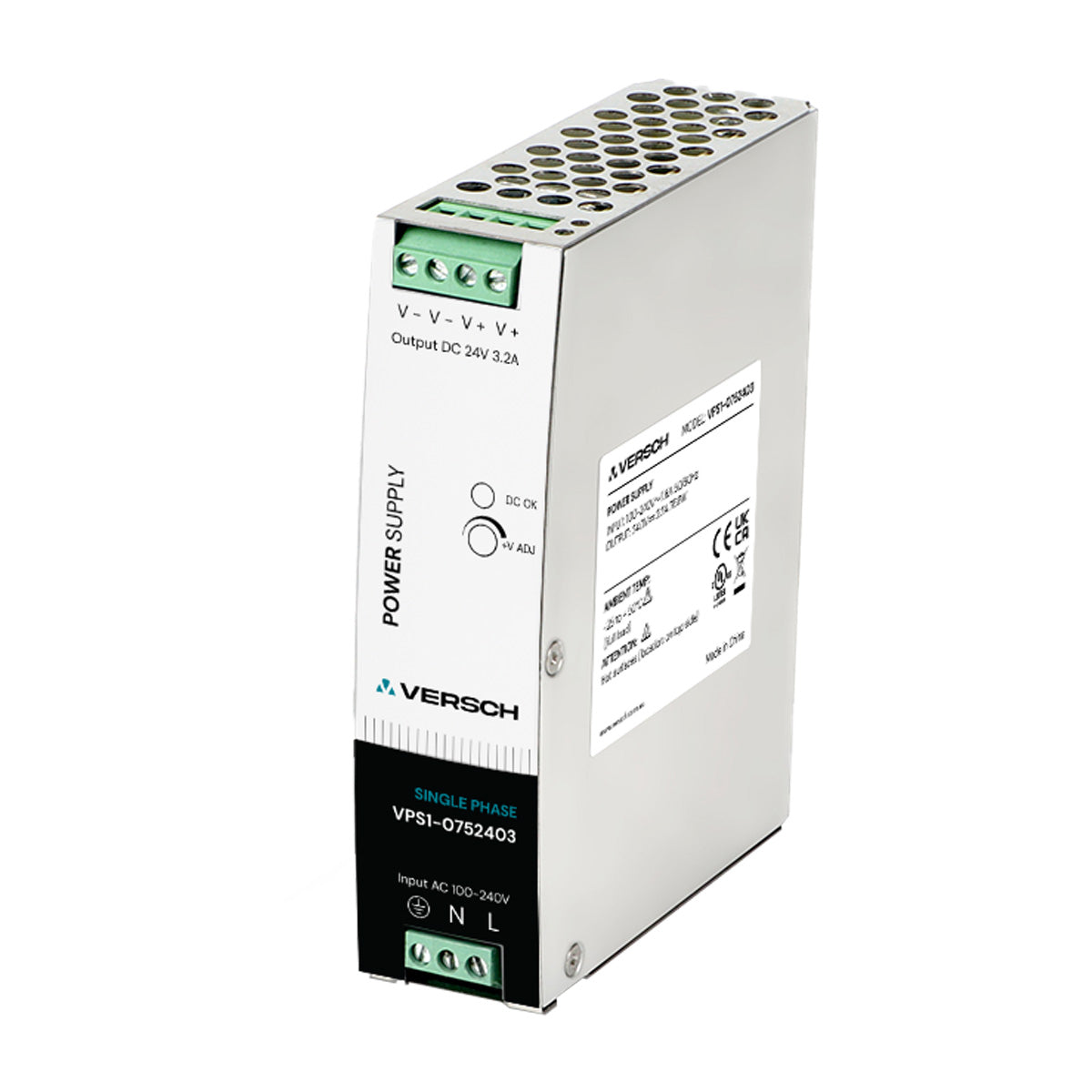 Din Rail Power Supply 76.8W 24V 3.2A — Versch